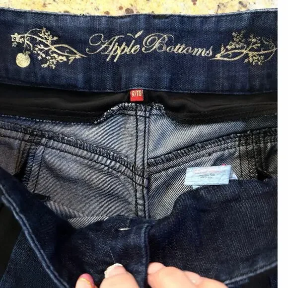 Rare VTG Apple Bottoms Side Panel Tuxedo Jeans McBling Era Nelly Y2K SZ 32”x33” - Picture 13 of 16